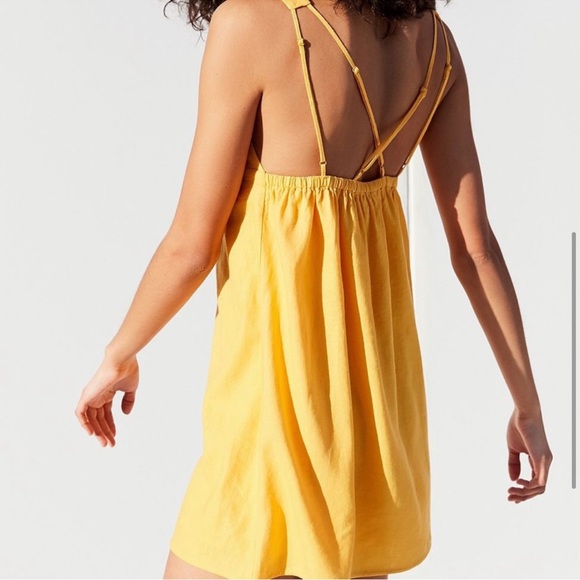 Urban Outfitters Yellow Plunge Mini 